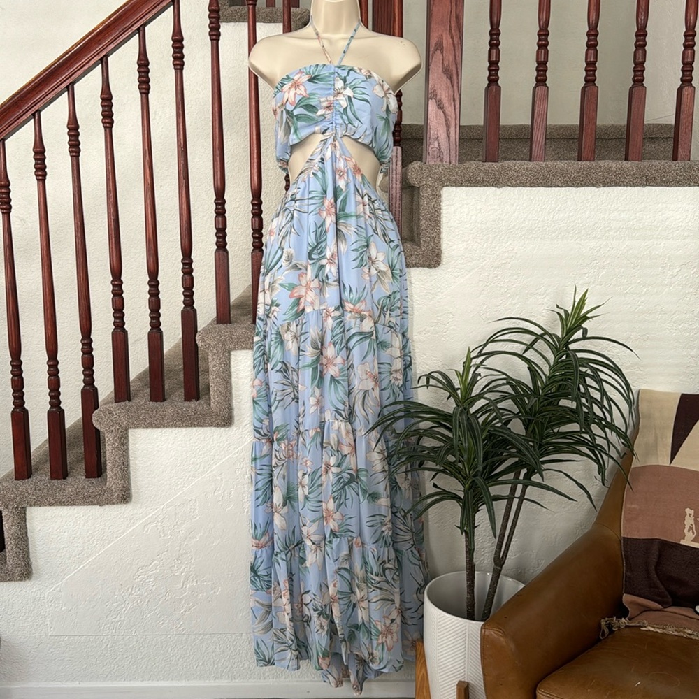 WINDSOR Women’s Floral Maxi Dress Blue/Green/Pink NWT